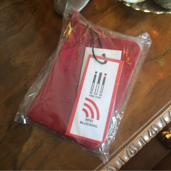 Red Leather Wallet Credit Card ID Holder Zipper Coin Purse - Picture 9 of 9